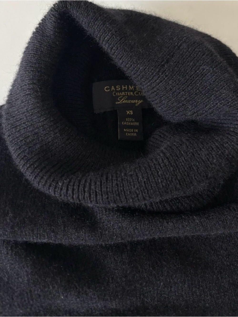 Charter Club Luxury Black Cashmere Turtleneck Sweater